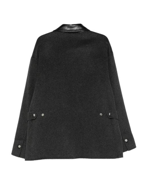 Nanushka Black Camilo Patch-Pockets Overshirt for men