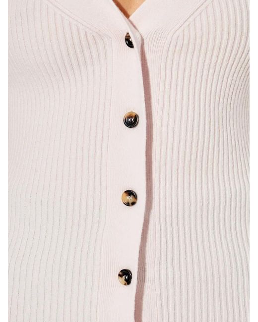 Max Mara White Cardigan À Col V