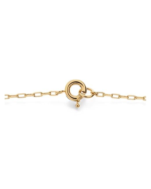Isabel Marant White Stone-Pendant Cable-Link Necklace
