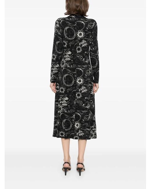 Johnny Was Black The Janie Seamed Mock Neck Dress, Mina
