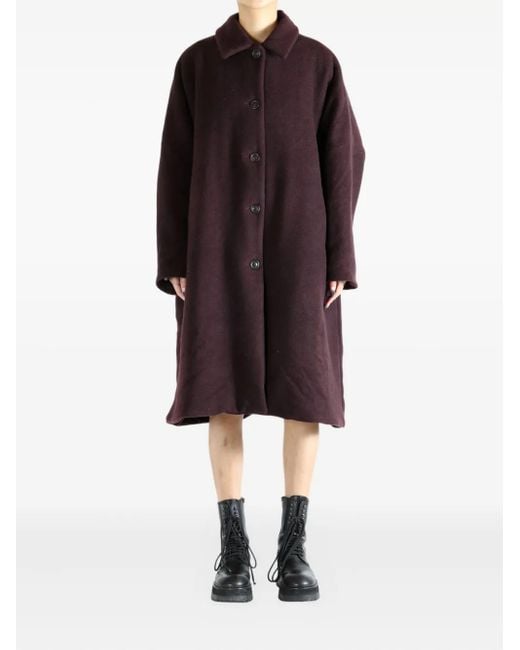 Casey Casey Red Big Blobby Button-Fastening Cashmere Coat