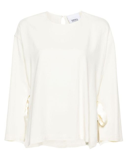 Blusa con manga abierta ancha Erika Cavallini Semi Couture de color White