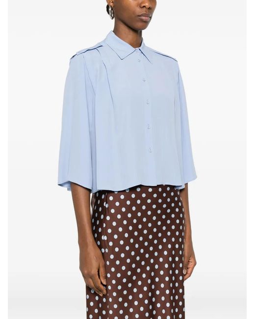 Twinset Blue Button Shoulder Blouse