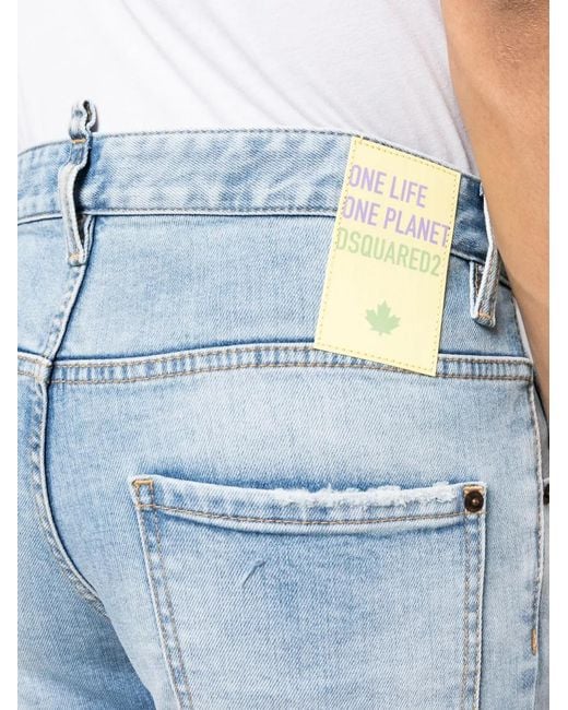 DSquared² Blue Skinny Washed Denim Jeans for men