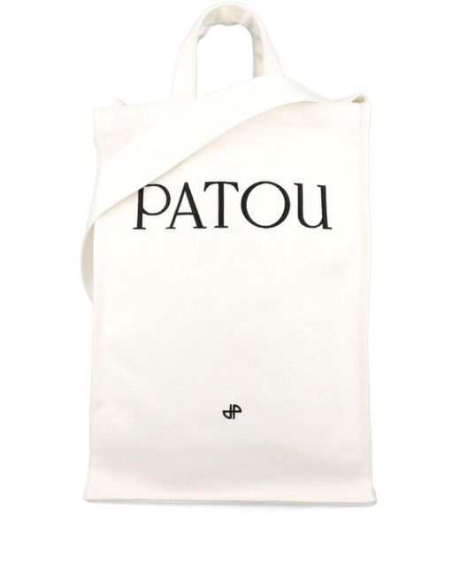Bolso shopper con logo Patou de color White