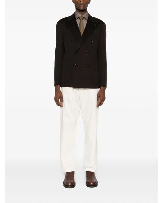 Tagliatore Black Double-Breasted Jacket for men