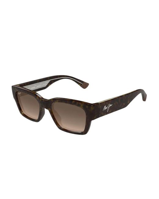 Maui Jim Brown Kenui Tortoiseshell Square Sunglasses