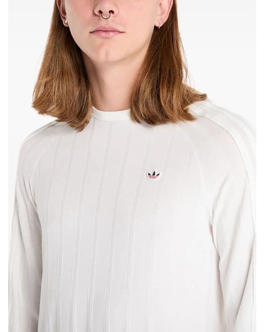 Adidas White X Clot By Edison Chen Geripptes T-Shirt