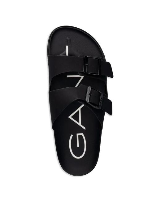 Gant Black Buckle-Fastening Slides for men