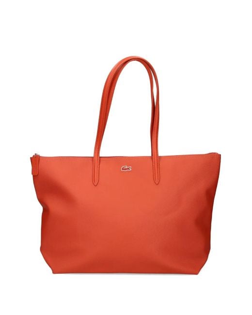 Borsa Tote Con Applicazione di Lacoste in Red