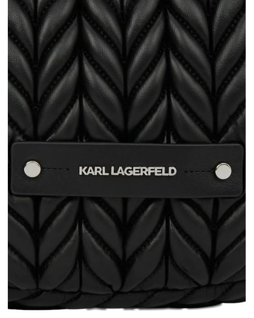 Karl Lagerfeld Black Small K/Weave Tote Bag