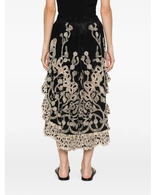 Sea Black Gracelyn Lace-Trimmed Trousers