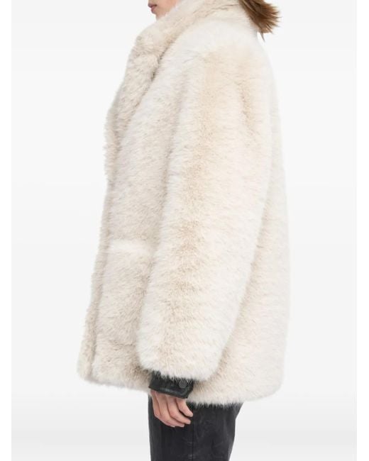 Zadig & Voltaire White Fleur Faux Fur Coat