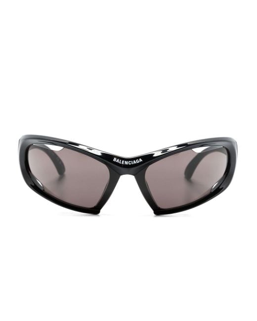 Balenciaga Gray Uni Dynamo Wrap Sonnenbrille mit ovalem Gestell