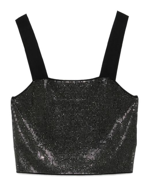 Top con apliques de strass Maje de color Black