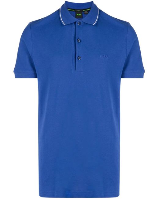 Boss Blue Paule Cotton Polo Shirt for men