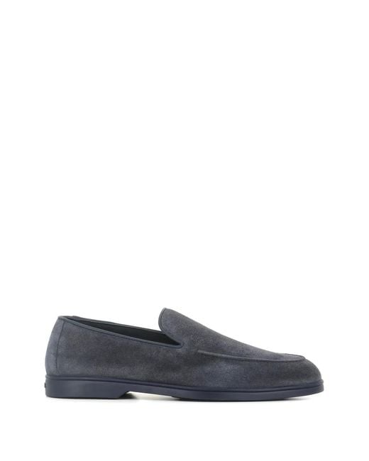 Doucal's Blue Suede Loafers for men
