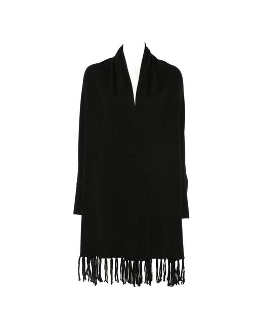 Alpha Studio Black Fringe-Trim Cardigan
