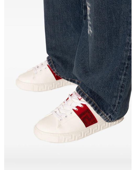 Sneakers Greca Con Decorazione di Versace in Red