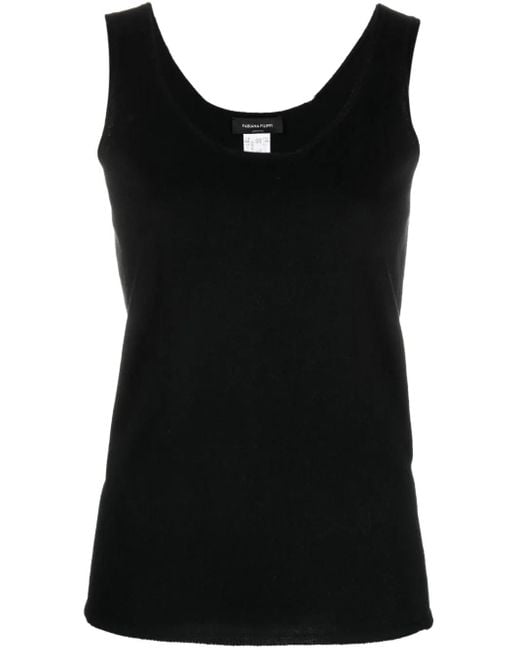 Fabiana Filippi Black Scoop-Neck Knitted Tank Top