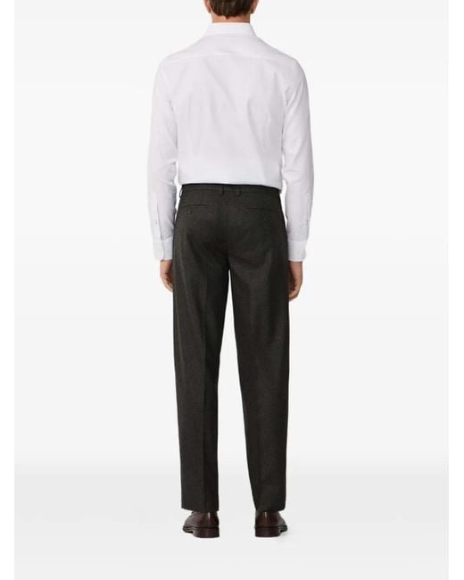 Hackett Black Kensington Slim-Fit Trousers for men
