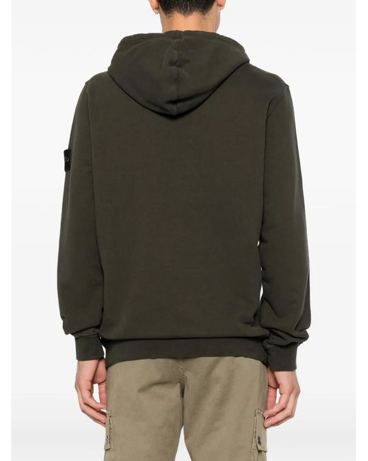 Stone Island Brown Compass-Patch Hoodie for men