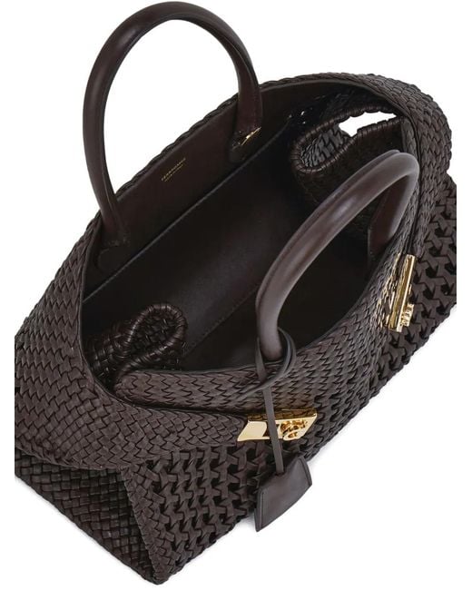 Ferragamo Black Woven Hug Tote Bag