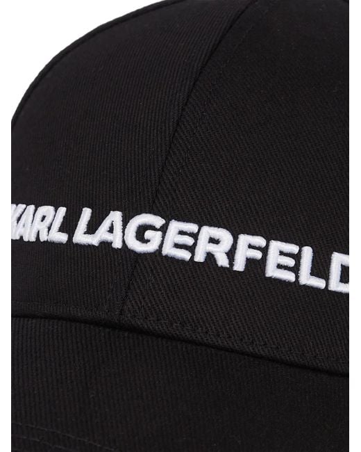 Karl Lagerfeld Black Cap With Embroidered Logo