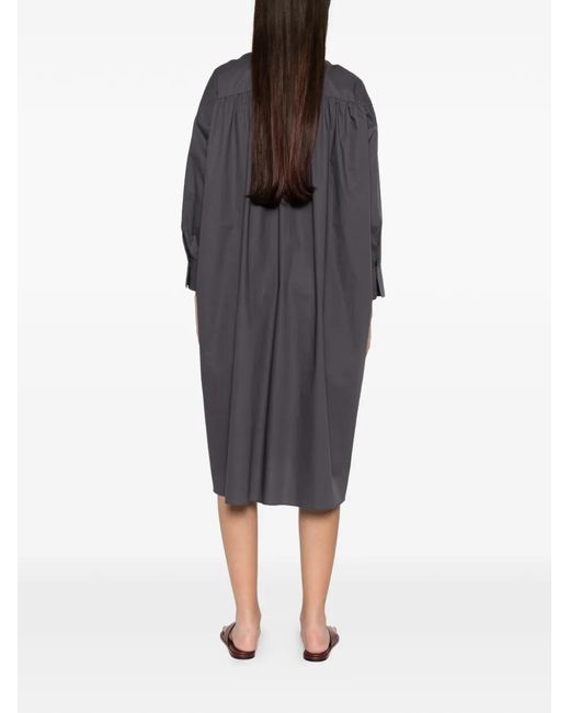 Susanne Bommer Gray Yoke-Detail Shirt Dress