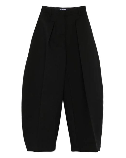Pantaloni A Gamba Ampia di Jacquemus in Black