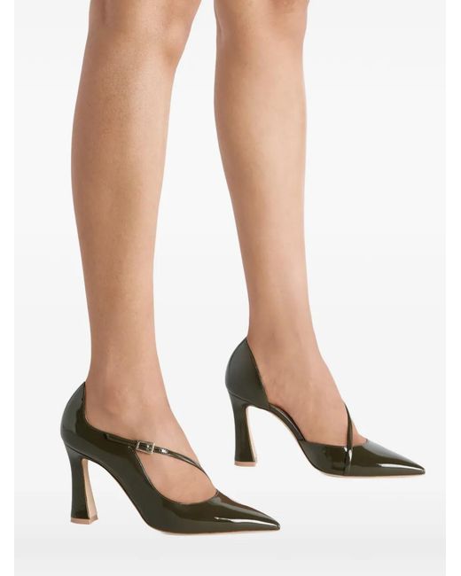 Malone Souliers Green Patent Leather Bettina Heeled Pumps 90
