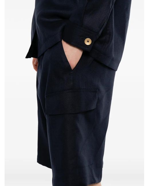 Tagliatore Blue Cargo Pleated Trousers for men
