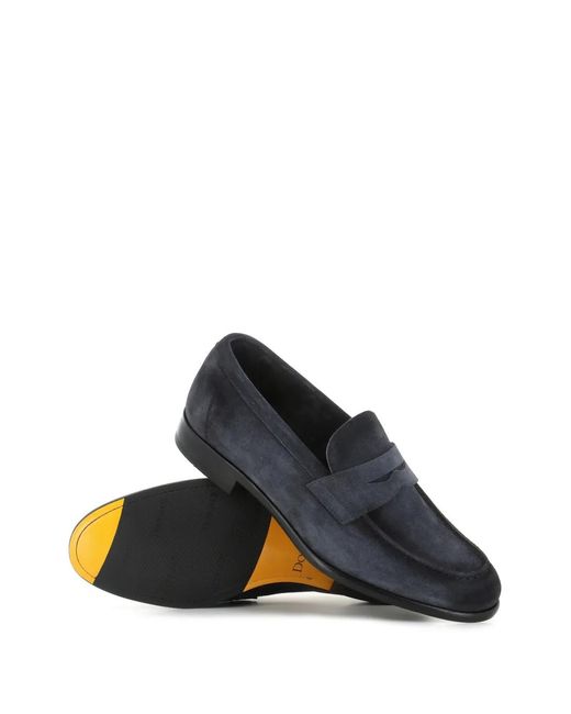 Doucal's Blue Mocassins En Daim for men