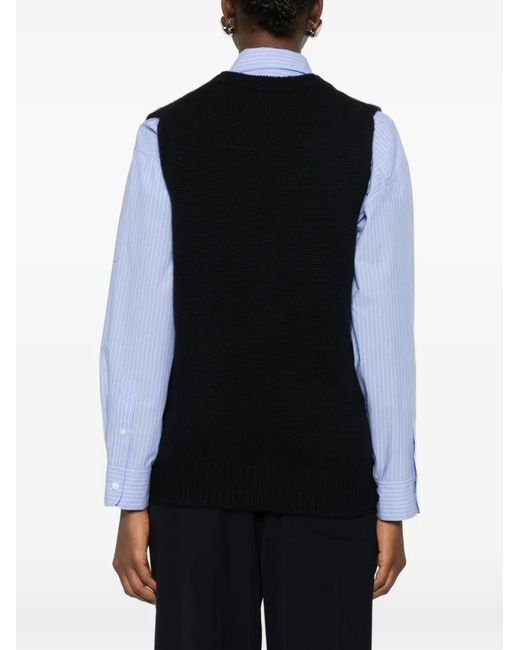 The Row Black Marte Ribbed-Knit Vest