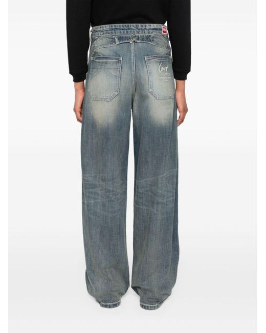 KENZO Low Waist Jeans Met Wijde Pijpen in het Blue