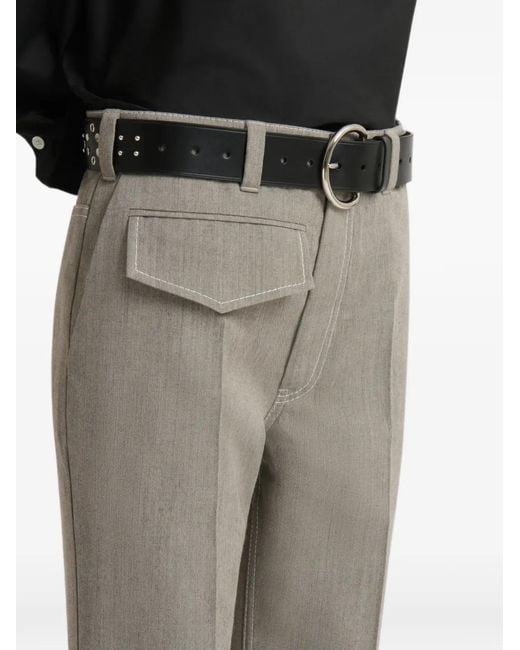 Marni Gray Wool Pants With Pocket