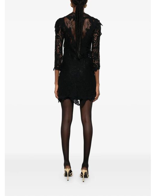 Isabel Marant Black Rubiana Floral-Lace Midi Dress