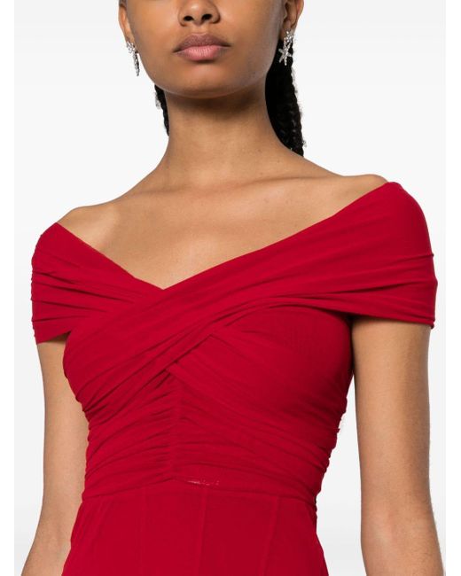 Philosophy Di Lorenzo Serafini Red Short-sleeve A-line Midi Dress