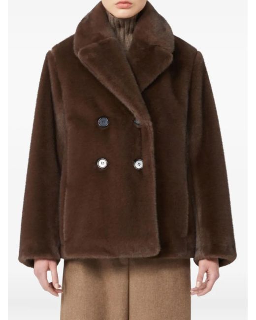 Max Mara Brown Double-Breasted Collar Jacket