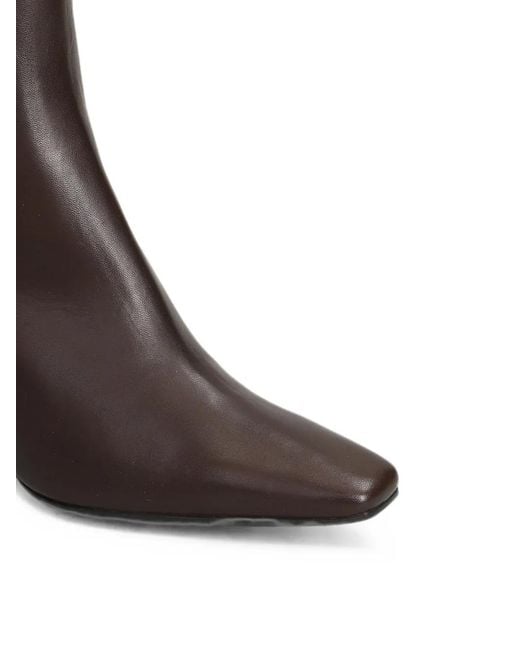 The Seller Brown Pointed-Toe Side-Zip Heeled Ankle Boots