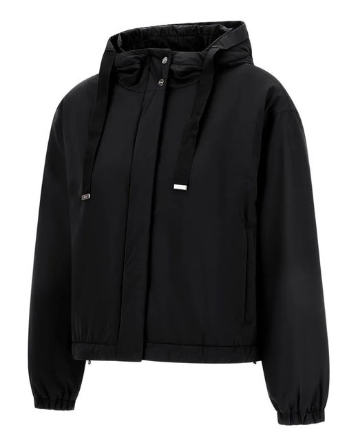 Herno Black Hooded Drawstring Jacket