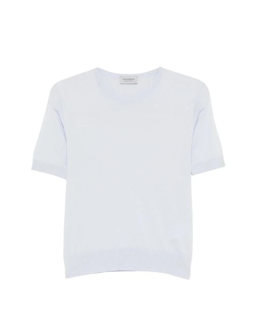 John Smedley White Nell Fine-Knit T-Shirt