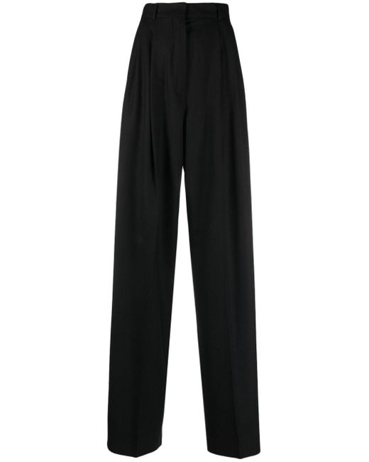 Sportmax Black Kiens High-waisted Pleat-detail Trousers