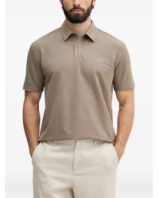 Guess Natural Logo-Embroidered Short-Sleeve Polo Shirt for men