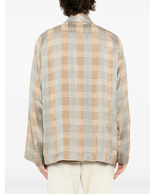 Uma Wang Natural Plaid Jacket for men