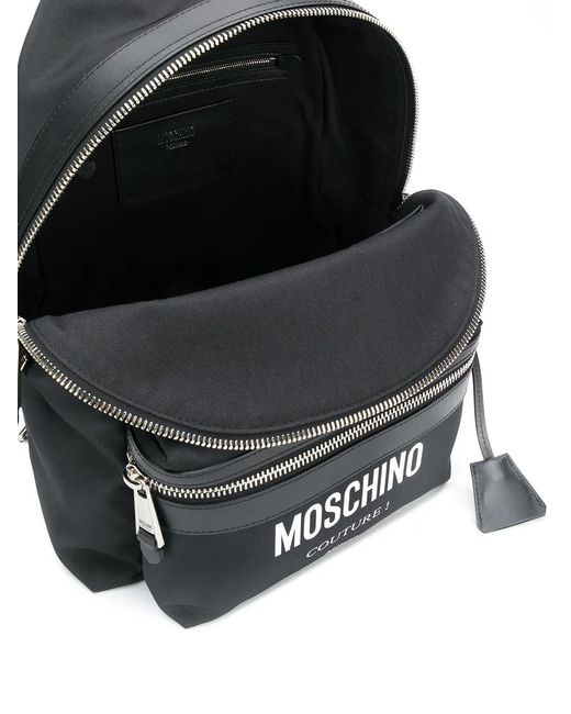 Moschino Black Logo Backpack for men