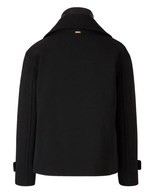 Herno Black Layered Peacoat