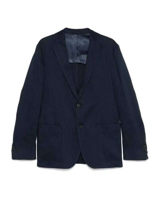Corneliani Blue Single-Breasted Blazer for men
