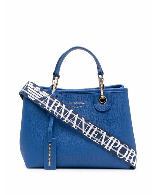 Emporio Armani Blue Handtasche mit Logo-Print