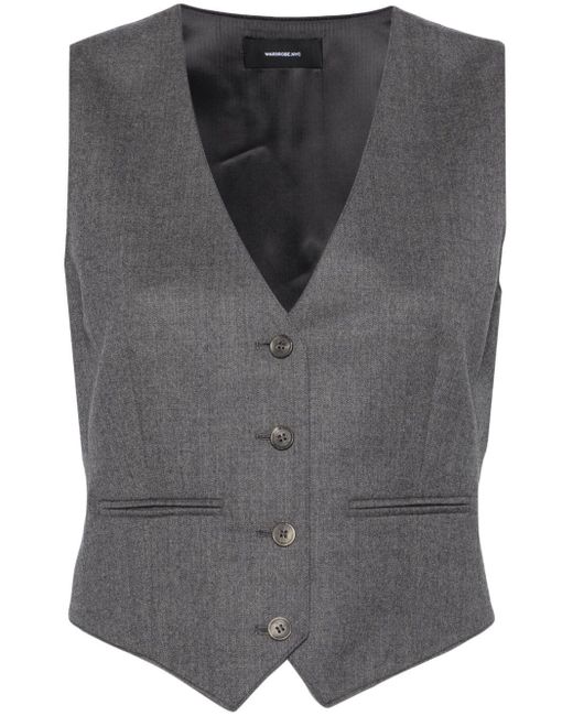 Wardrobe NYC Gray Virgin Wool Waistcoat